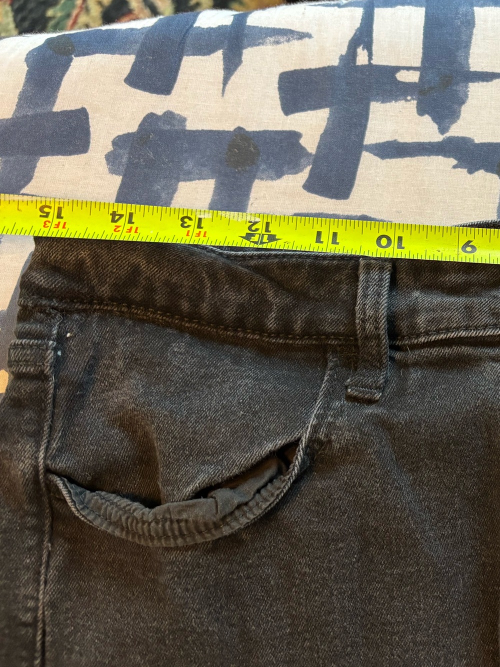 ON 12 Petite Black High Rise Straight Leg Jeans - Picture 7 of 8